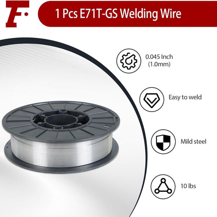Findmall E71T-GS Self Shielded Flux Core Welding Wire, Gasless MIG Welding Wire for Carbon Steel, 0.030"/0.035"/0.045" Diameter, 2-11 lb Spool Options