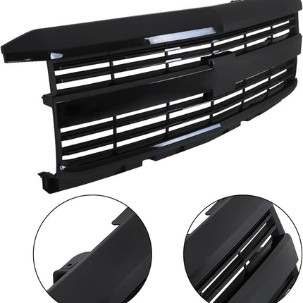 Findmall Glossy Black Front Grille Replacement for Silverado 2500 HD and 3500 HD 2015-2019