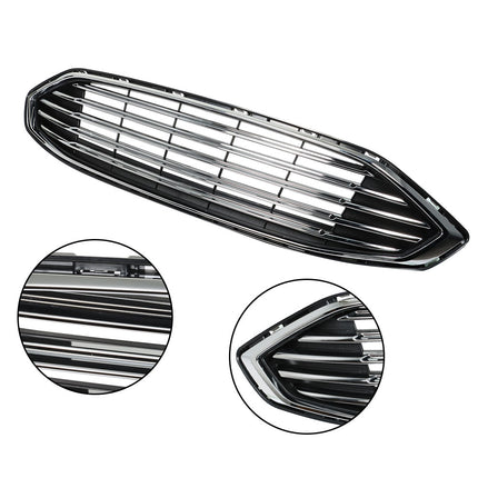 Findmall Front Bumper Upper Lower Grille Grill Replacement for 2017 2018 Fusion Black