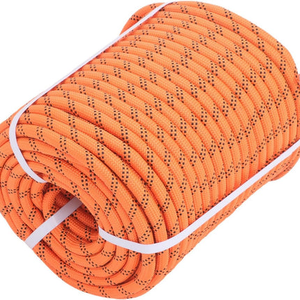 Findmall 1/2in x 220ft Strong Arborist Rigging Ropes, 48 Strands Braided Polyester Rope, for Towing, Swing, Camping, Clothes Drying, Orange and Black