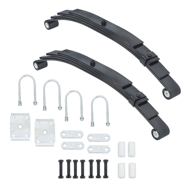 Findmall 2-Spring 4-Leaf Double-Eye Trailer Suspension Kit, 1,750 lb per Spring with U-Bolts and Shackles