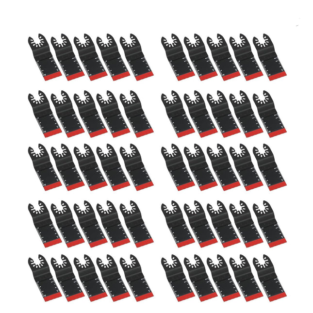 Findmall Universal Vibrating Multi Tool Blades Kits, 50Pcs Oscillating Saw Blade Set 34MM Fit for Cutting Wood, Plastic, and Metal