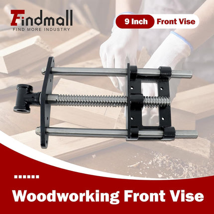 Findmall Woodworking Front Bench Vise, Heavy Duty Cast Iron and Steel Wood Vise for Workbench Clamping, Front Mount Vise for DIY Woodworking Projects