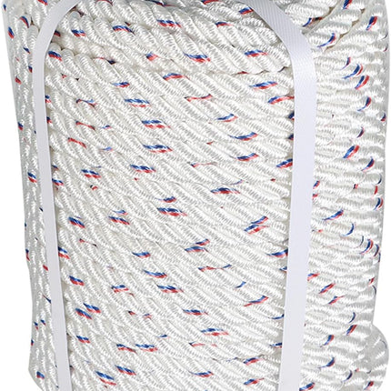 Findmall 5/8in x 150ft Double Braid Polyester Strength 7200 Lbs White Red Blue