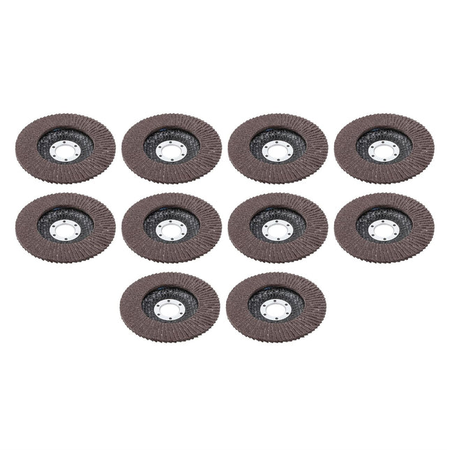 Findmall 10 PCS 4.5 Inch T27 Aluminum Oxide Flap Discs, 40/60/80 Grit Grinding Wheels with 7/8" Arbor for Angle Grinder Metal Polishing