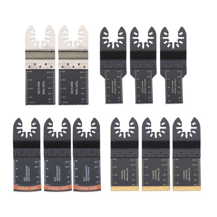 Findmall 37PC Oscillating Tool Blades Set - High Carbon Steel, Universal Quick Release, 10 Types for Wood/Metal/Plastic Compatibility with Most of Oscillating Multi-Tools