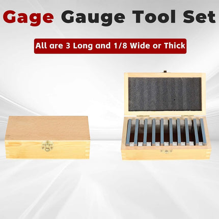 Findmall 10 Pair 1/8" x 3" Precision Parallel Block Set, ±0.0002" Hardened Alloy Steel Gage Gauge Tool Set with Storage Box