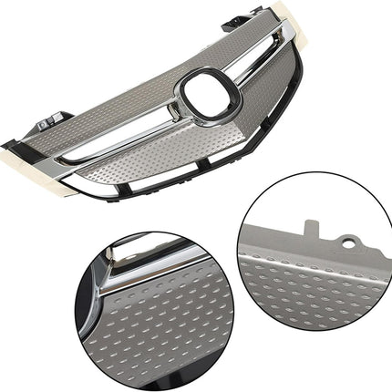 Findmall Chrome Front Upper Bumper Grille Replacement for Acura MDX 2007-2009