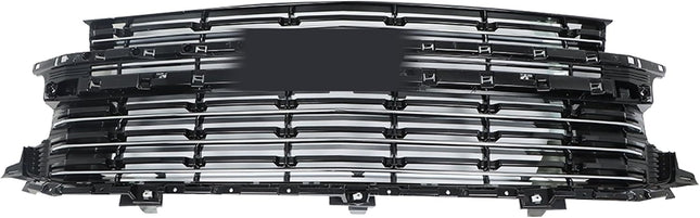 Findmall Black Front Upper Grille with 4-Piece Chrome Trim Replacement for Tahoe and Suburban 2021-2022