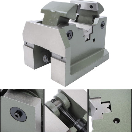 Findmall 4 Inch Horizontal and Vertical Machine Vise, Hardened, for Holding Shafts and Round Parts