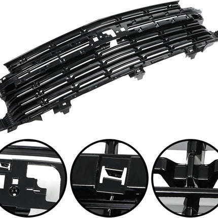 Findmall Front Upper Grille with Glossy Black Trim Replacement for Tahoe and Suburban 2021-2022