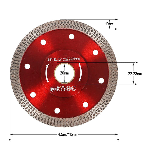 findmall 4.5 Inch Diamond Porcelain Saw Blades for Ceramic Tile, Porcelain, Granite, Marble & Quartz Cutting (2 Pack)