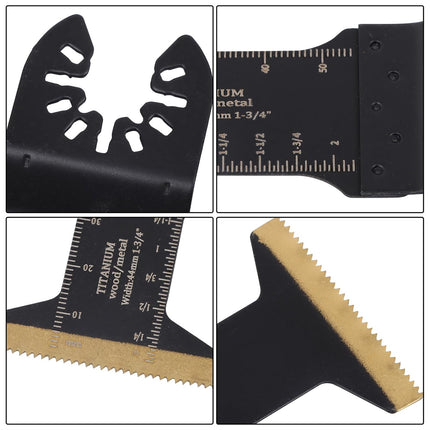Findmall 15-Piece Set Oscillating Saw Blades (1-3/4" Titanium-Plated Saw Blades, 1-3/4" Extended, 1-3/8"), for Wood Nails, Screws, Plastic, Ect