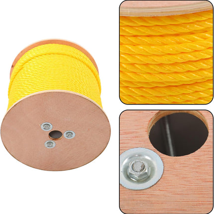 Findmall Orange Yellow 1/4in X 600ft 3 Stranded Braided Rope Heavy Duty Poly Ropes for DIY Projects, Commercial Use, Barrier Rope Breaking Strength 8500 pounds