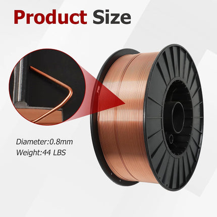 ER70S-6 Mild Steel 0.030 Inch MIG Welding Wire Low Splatter 44 Pound Spool Fit for All Position Gas Welding