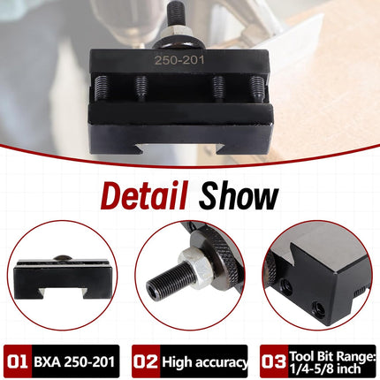 findmall BXA #1 Quick Change Turning and Facing Lathe Tool Post Holder 250-201 Tool Holder Fit for Lathe