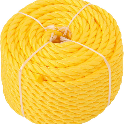Findmall Orange Yellow 1/2in X 100ft 3 Stranded Braided Rope Heavy Duty Poly Ropes for DIY Projects, Commercial Use