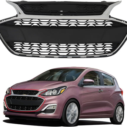 Findmall Black Front Upper Bumper Grille Assembly Replacement for Spark 2019-2022 42687998