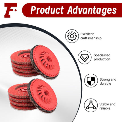 Findmall 10 PCS 4.5 Inch Ceramic Flap Discs Type 29, 40/60/80 Grit Sanding Grinding Wheels with 7/8" Arbor for Angle Grinder, Metal & Stainless Steel