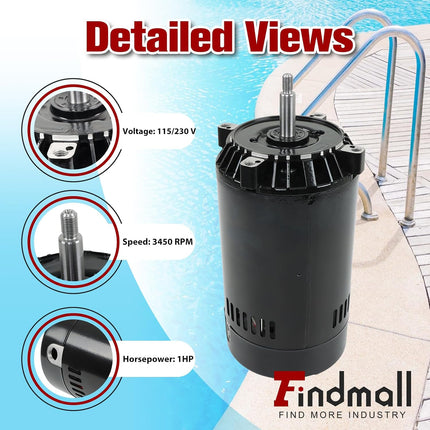 Findmall SP2607X10 UST1102 115/230 Volts 7.5/15 Amperes Swimming Pool Motor
