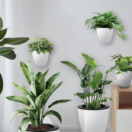 Findmall 7 Pack 3 Inch Self-Watering Wall Hanging Planters, Plastic Flower Pots with Hooks and Cotton Wick, Indoor Outdoor Hanging Pots for Herbs, Succulents and Flowers