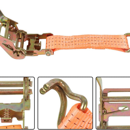 Orange Ratchet Belt, 1.5Inch * 15Ft 4000 Pound Ratchet, Heavy Duty Slings, 10PCS