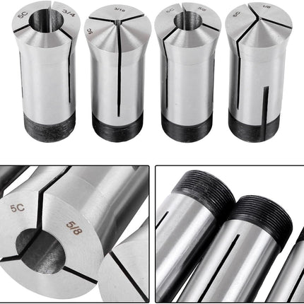 Findmall 18 Pcs 1/16-1-1/8 x 16ths 5C Collet Set .0006 TIR Certificate for CNC Milling Machines, Lathes, Tool and Workpiece Clamping