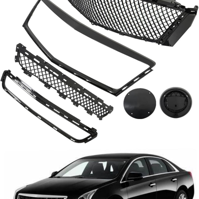 Findmall Black Mesh Front Upper and Lower Grille Set Replacement for XTS 2013-2017