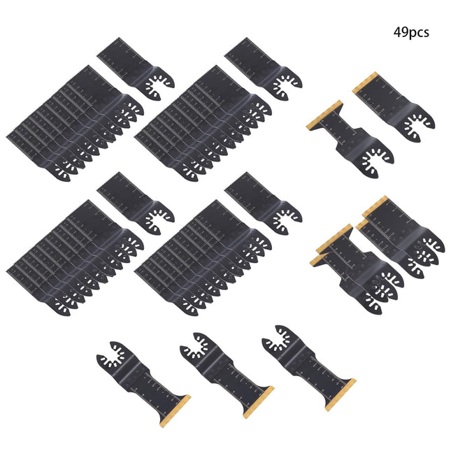 Findmall Universal Vibrating Multi Tool Blades Kits, 49Pcs Oscillating Saw Blade Set Includes Various Specifications Fit for Cutting Wood, Plastic, and Metal