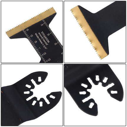 Findmall 16 Piece Extended Oscillating Saw Blade Set | Titanium Coated Saw Blades, for Cutting Wood, Plastic and Metal