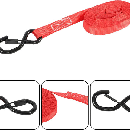 Findmall 4 Pack 1 Inch x 15 Ft Ratchet Tie Down Straps Kit 2200 lbs Break Strength with S Hooks, Loop Straps and Bungee Cords for Motorcycle, ATV, Trailer and Moving