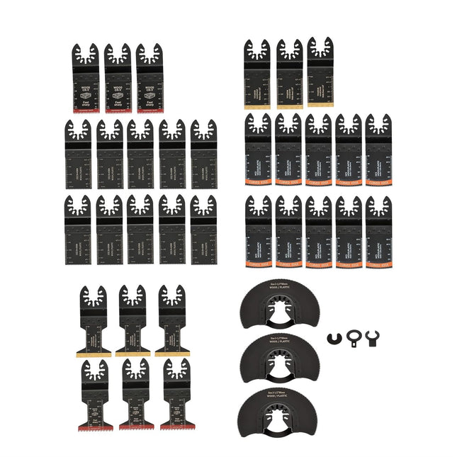 Findmall Versatile 35-Piece Oscillating Blade Kit 7 Types Oscillating Saw Blade Combination Fit for Wood, Metal, and Plastic
