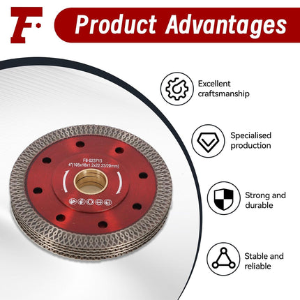 findmall 4 Inch Super Thin Diamond Porcelain Saw Blades for Ceramic Tile, Porcelain, Granite & Marble Cutting (5 Pack)