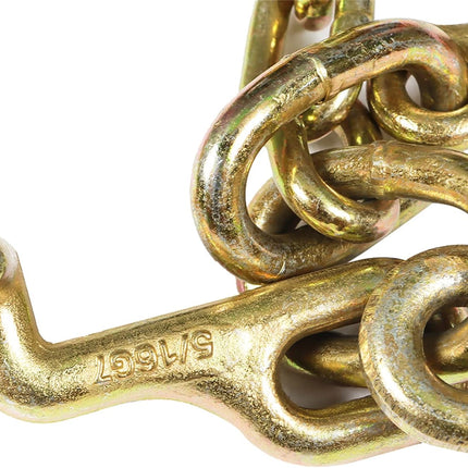 Findmall 5/16 Inch x 3 ft Long G70 V-Chain Bridle with 8 Inch Medium J Hooks, T- Hook & J-Hook with Grab Hooks Truck Wrecker