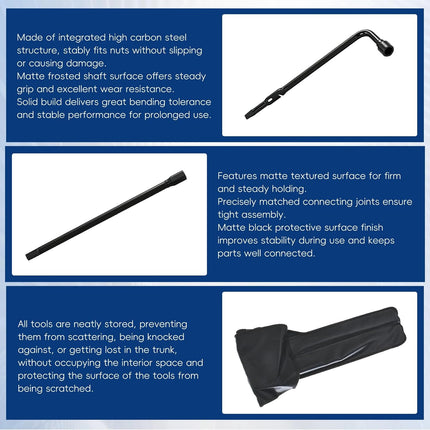 findmall Spare Tire Lug Wrench Jack Tool Kit Replacement for 2000-2014 Silverado 1500 Sierra