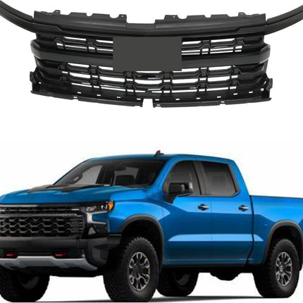 Findmall Glossy Black Front Upper Bumper Grille Replacement for Silverado 2022-2024
