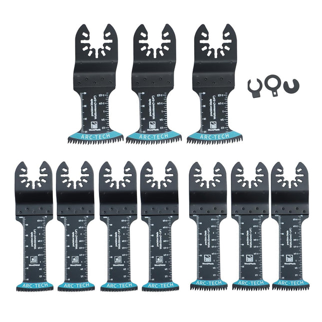 Findmall 10-Piece Oscillating Tool Blades Blue Shock Tool Oscillating Saw Blade Combination for Cutting Metal, Wood and Plastic
