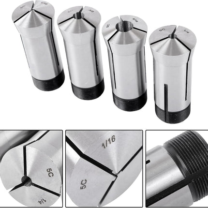 Findmall 18 Pcs 1/16-1-1/8 x 16ths 5C Collet Set .0006 TIR Certificate for CNC Milling Machines, Lathes, Tool and Workpiece Clamping