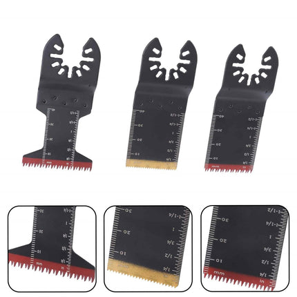 Findmall 100 Pieces of Oscillating Saw Blades(34MM, 44MM), Japanese Tooth, Titanium, Extra Long, for Wood, Metal, Universal Compatibility