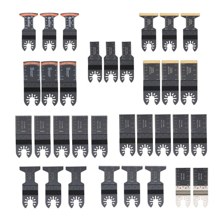 Findmall 37PC Oscillating Tool Blades Set - High Carbon Steel, Universal Quick Release, 10 Types for Wood/Metal/Plastic Compatibility with Most of Oscillating Multi-Tools