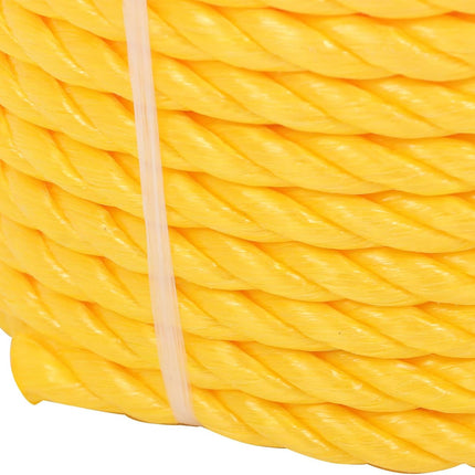 Findmall Orange Yellow 1/2in X 100ft 3 Stranded Braided Rope Heavy Duty Poly Ropes for DIY Projects, Commercial Use