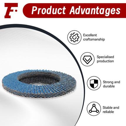 Findmall 20Pcs 5 Inch X 7/8 Inch Flap Discs 40 Grit Type 29 | Zirconium Oxide Abrasive，for Metal Grinding, Weld and Rust Polish