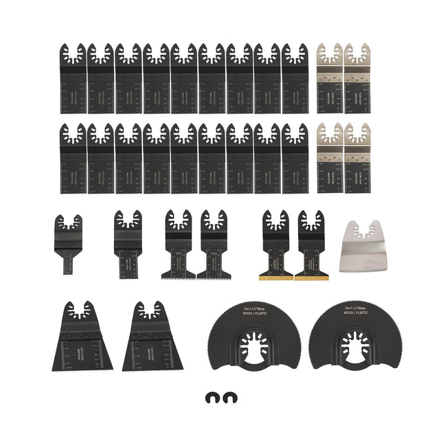 Findmall Premium 35-Piece Oscillating Blades Kit Universal Fit for Plastic Wood Metal - 9 Blade Types for Multi-Material Cutting Compatibility with Most of Oscillating Multi-Tools