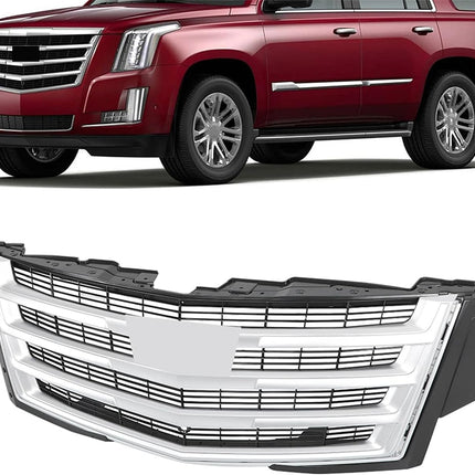 Findmall Silver Gray Front Bumper Grille Replacement for Escalade 2016-2020 and Escalade ESV 2017-2020 84051291