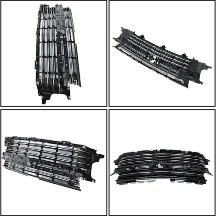 Findmall Black Front Upper Grille with 4-Piece Chrome Trim Replacement for Tahoe and Suburban 2021-2022