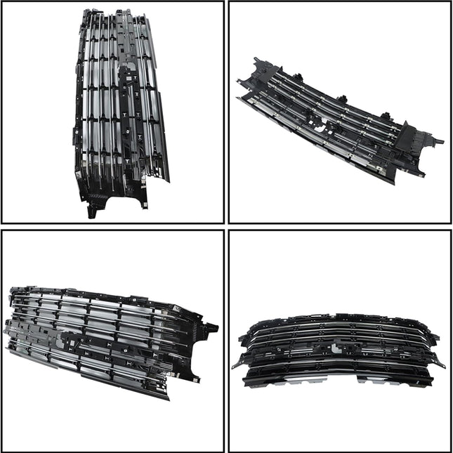 Findmall Black Front Upper Grille with 4-Piece Chrome Trim Replacement for Tahoe and Suburban 2021-2022