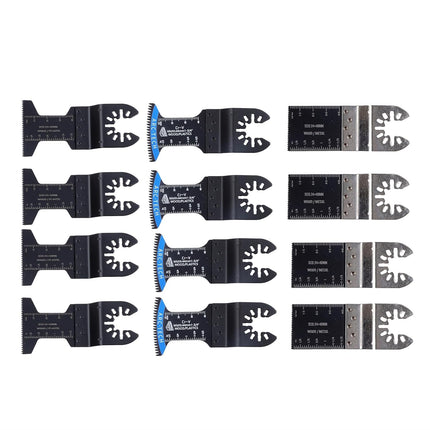Findmall 121-Piece Multi-Tool Blades Kit with Sandpapers, Titanium Oscillating Tool Blades Set with Japanese Teeth and Curved, Fit for Wood/Metal/Plastic Cutting