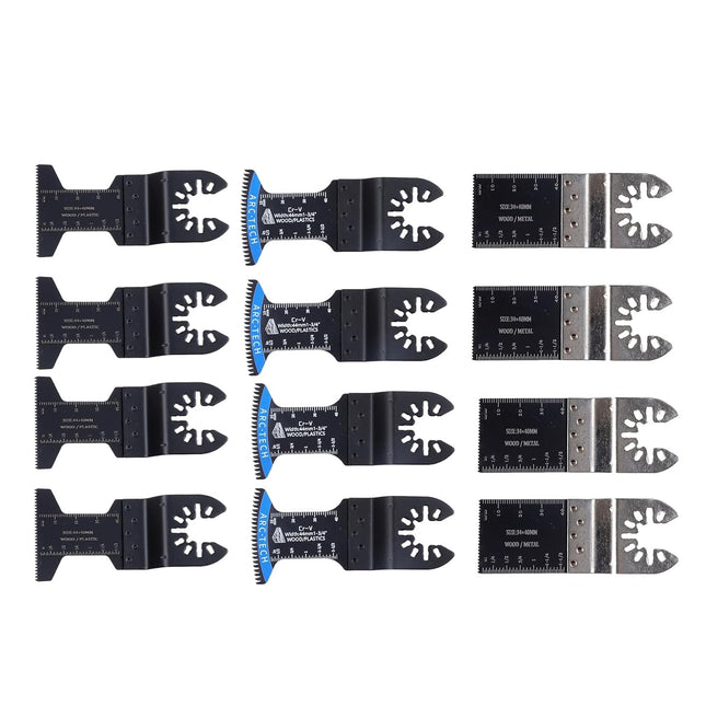 Findmall 121-Piece Multi-Tool Blades Kit with Sandpapers, Titanium Oscillating Tool Blades Set with Japanese Teeth and Curved, Fit for Wood/Metal/Plastic Cutting