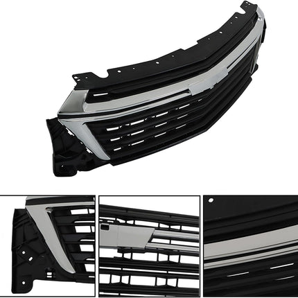 Findmall Black Front Center Grille with Chrome Trim Replacement for Traverse 2022-2023