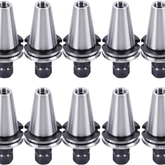 Findmall 10 Pcs CAT40-ER16 Collet Chuck, G2.5 20000RPM Tool Holder, 2.75" Length, High Accuracy, Fit for Drilling and Milling Machine